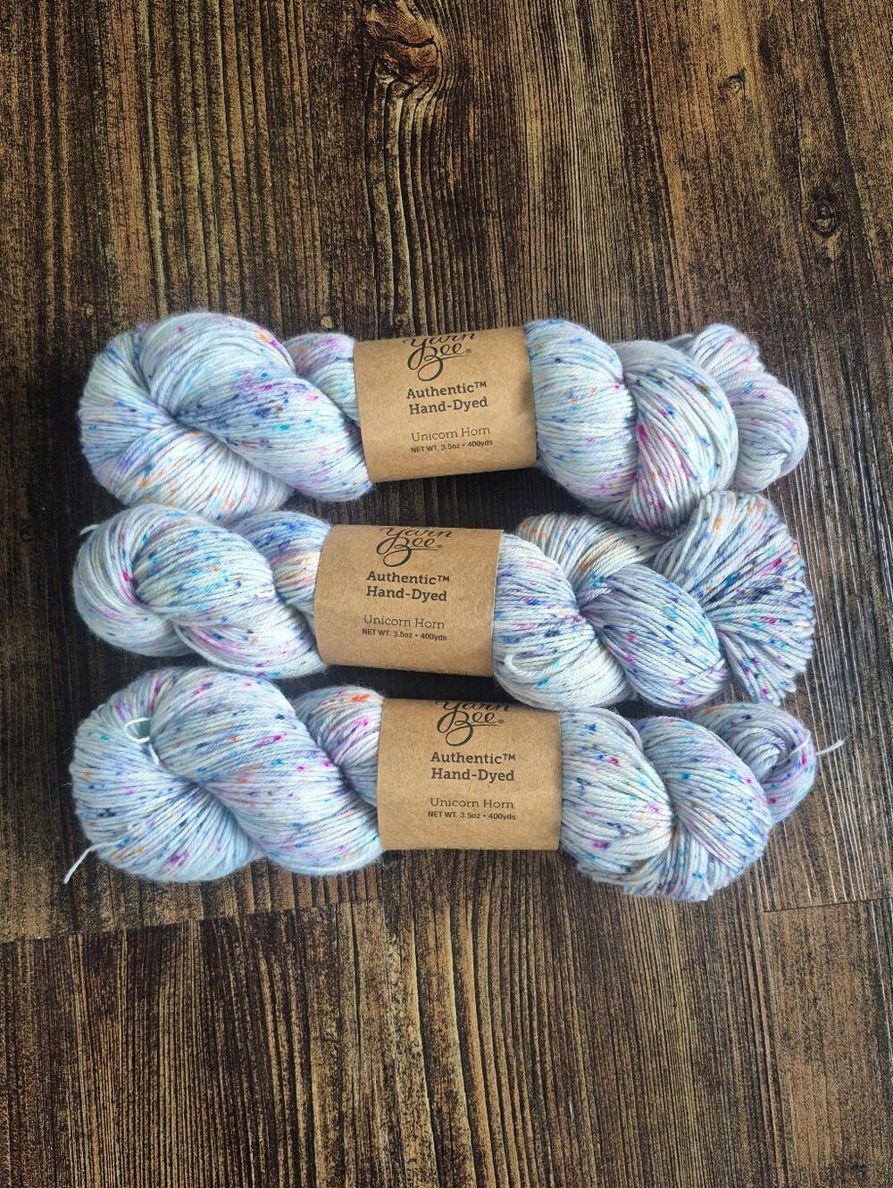 Yarn Bee 100% Super Wash Merino Wool Hand Dyed Unicorn Horn Bundle